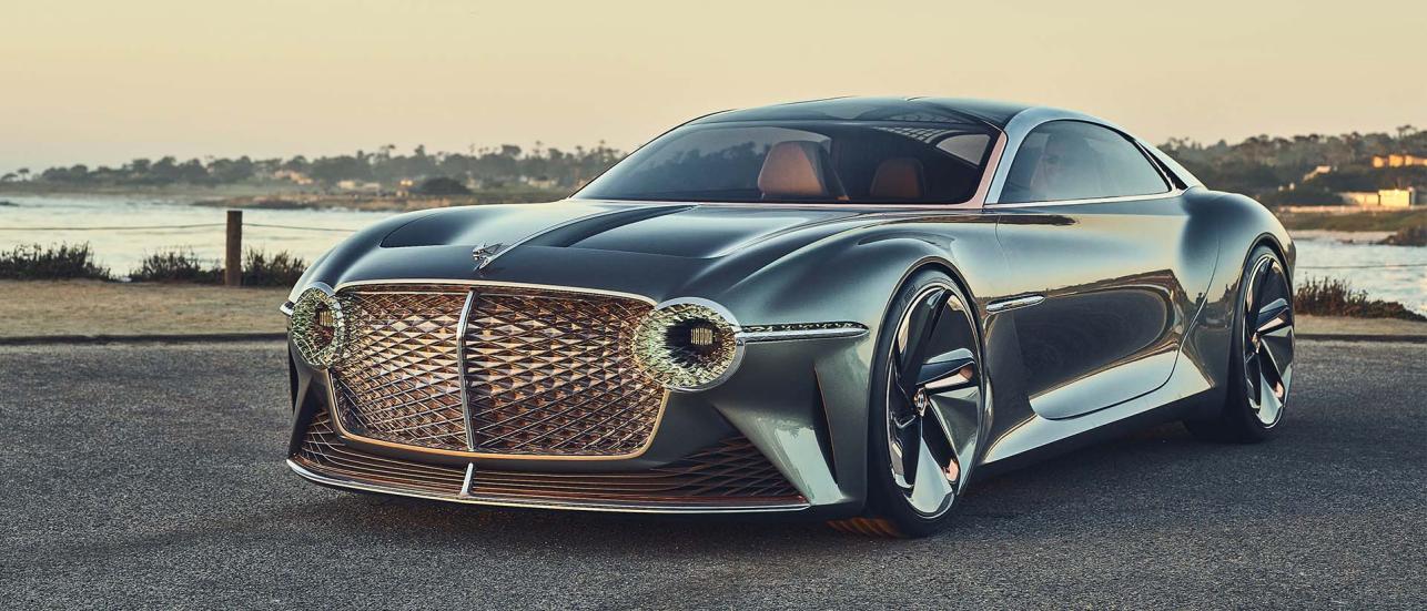 EXp100GT Concept Car parked on Monterey Beach