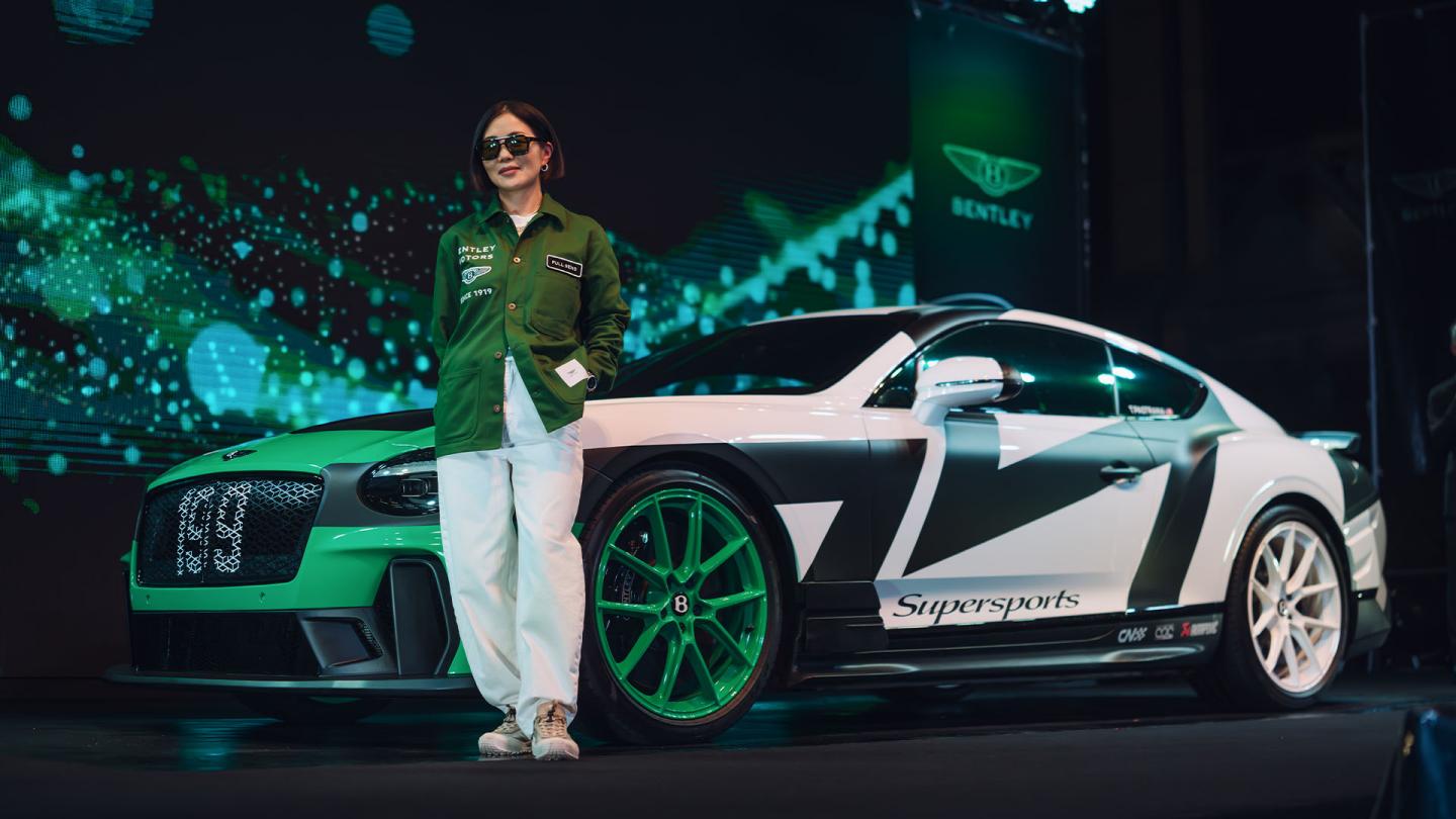 Bentley External Creative Director Mai Ikuzawa with Bentley Supersports.