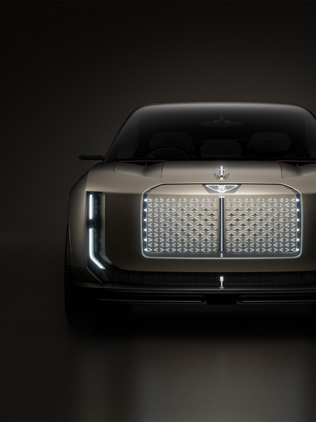 Front of the Bentley EXP 15 concept car.