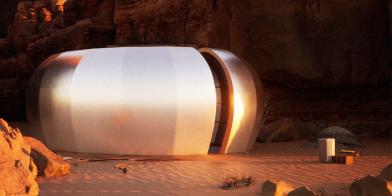 Futuristic aluminium structure featured in Bentley and Dezeen Lighthouse awards.