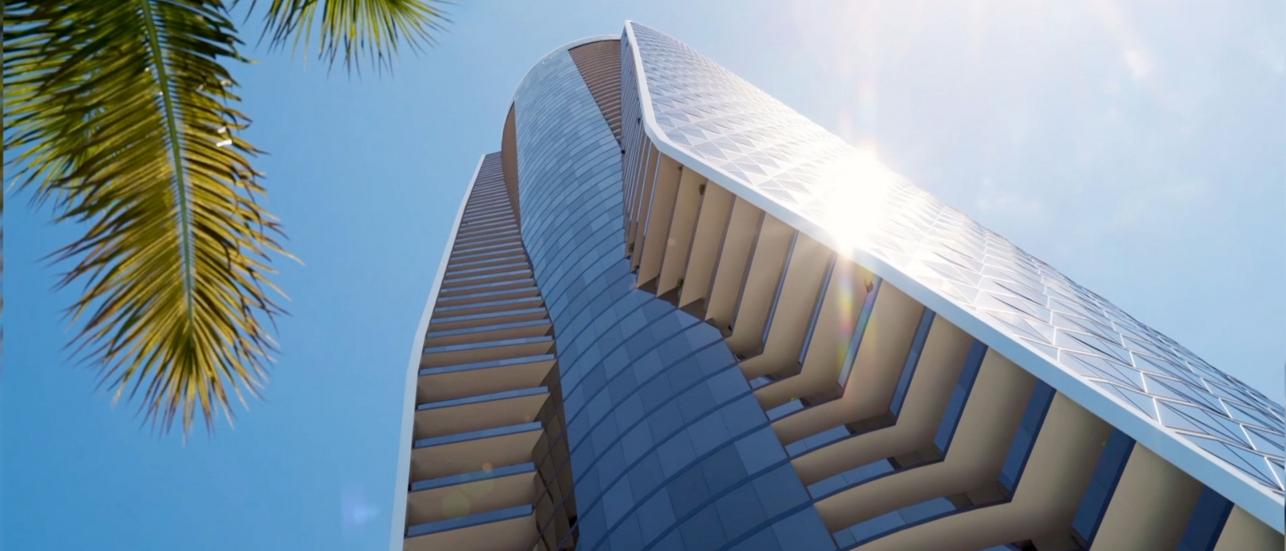Ground floor view of multi-storey building at Bentley Residences Miami, Florida
