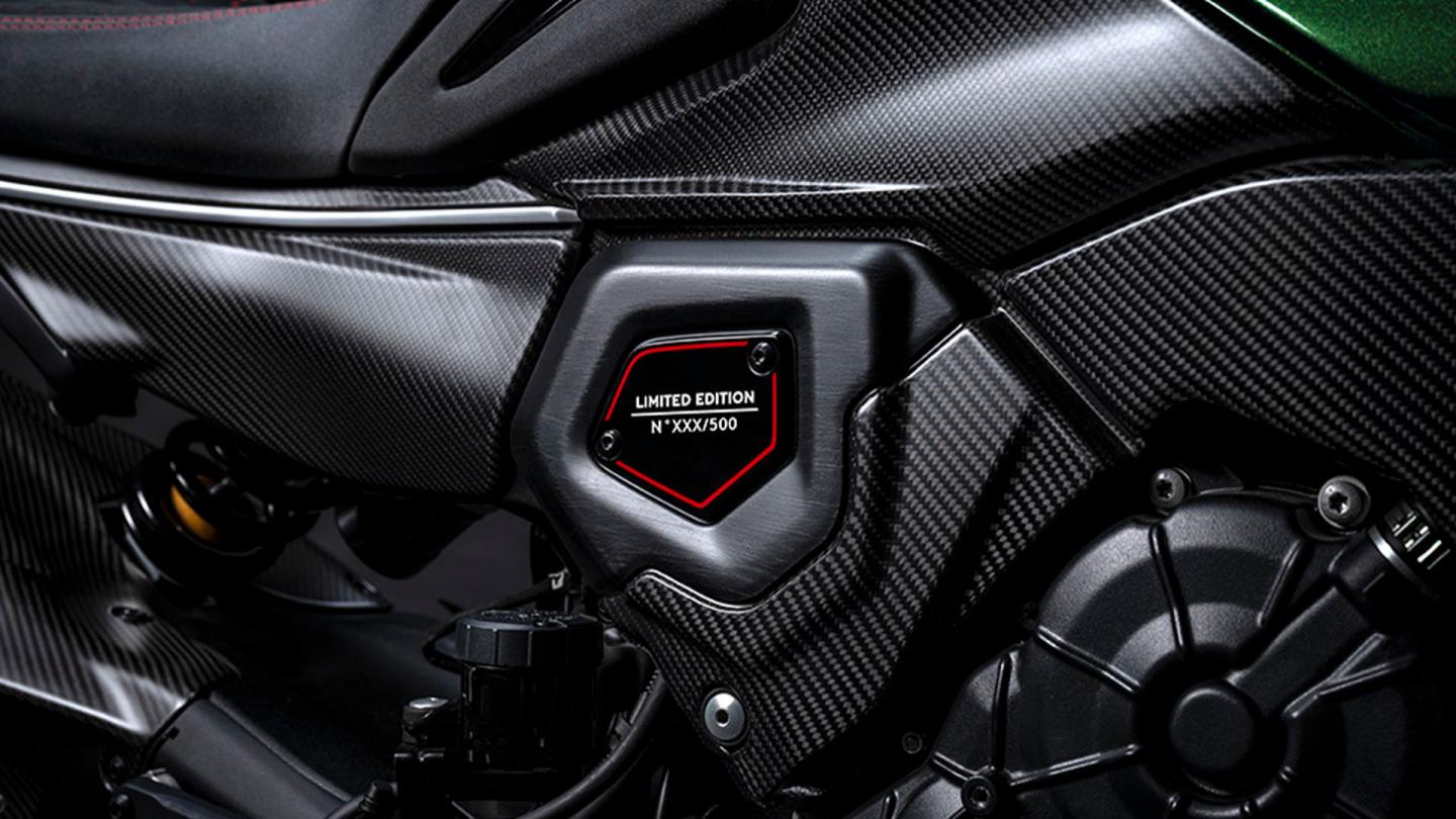Limited Edition insignia on Bentley Ducati Diavel V4 motorbike
