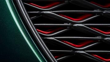 Front grille of Bentley Ducati Diavel V4, in Gloss Black colour and Red surround.