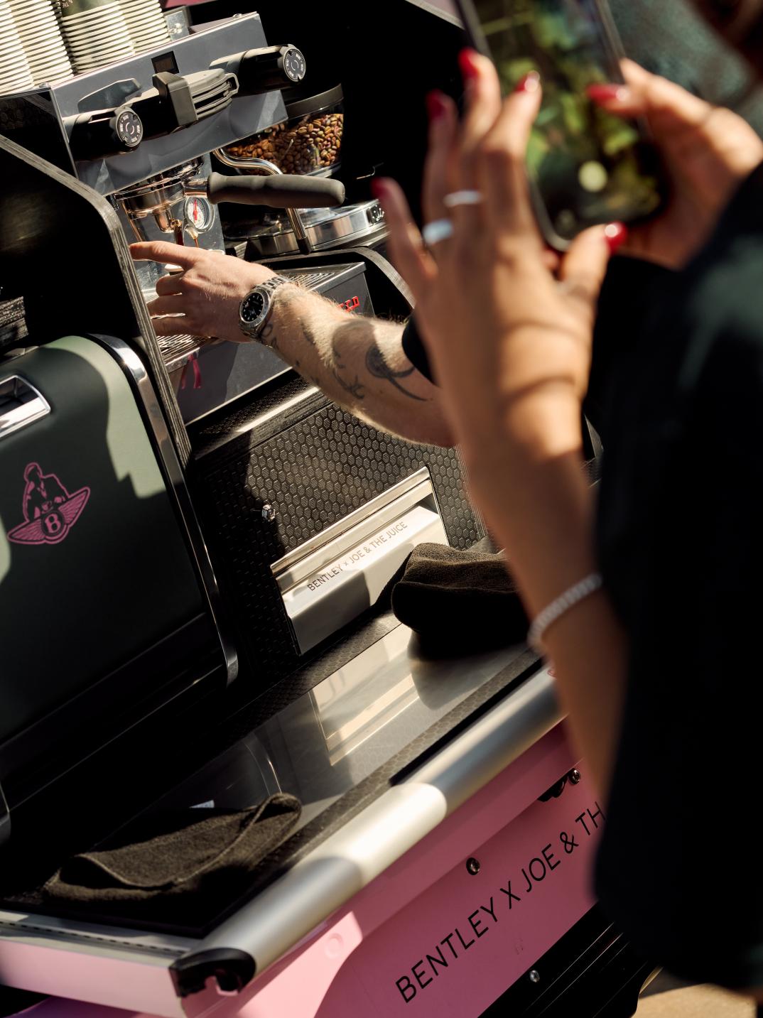 Espresso machine in the Bentley x Joe & The Juice Bentayga
