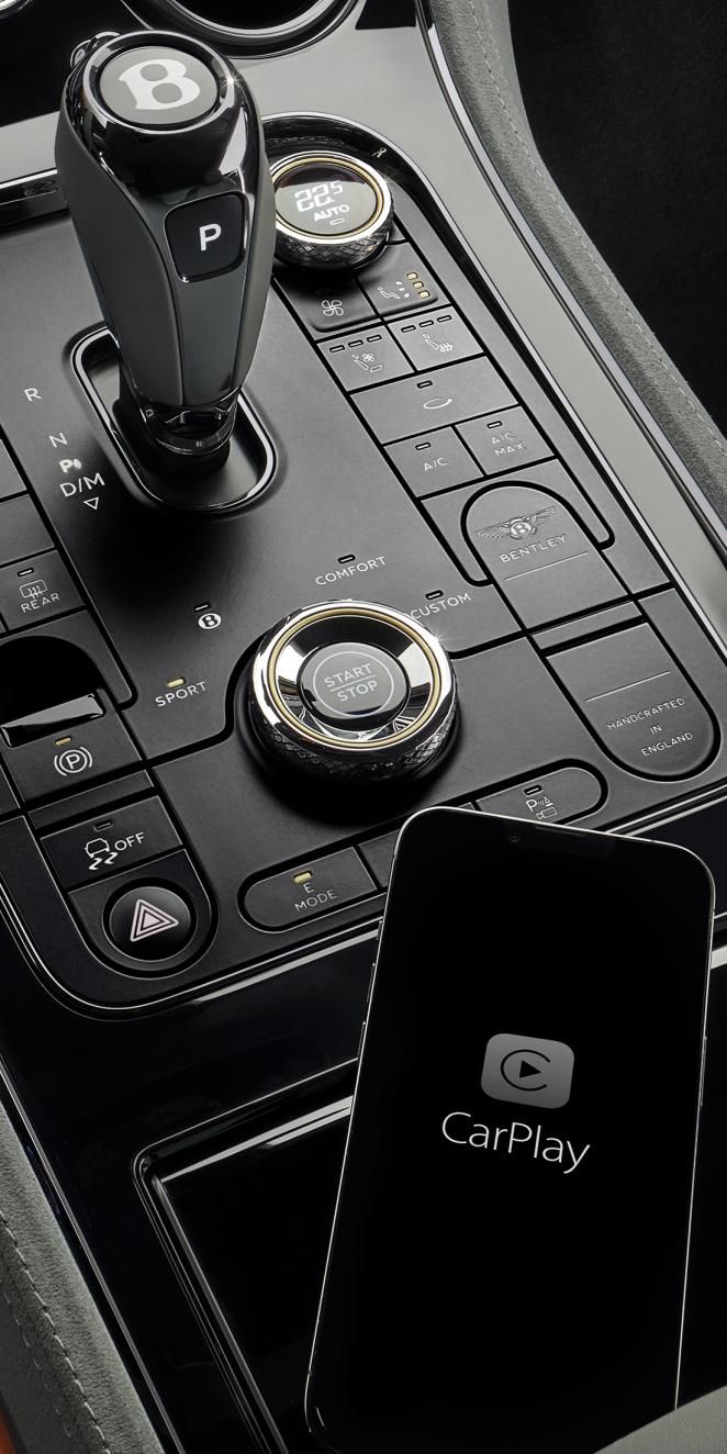 Close up of the driver controls of the new Bentley Continental GT Speed featuring the interior blackline package