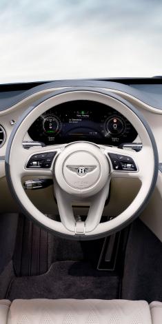 Interior view of Bentley Flying Spur Azure V8 featuring Heated, Duo-Tone, 3 Spoke, Hide Trimmed Steering Wheel.