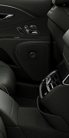 Close up of the speaker grille in the new hybrid Flying Spur