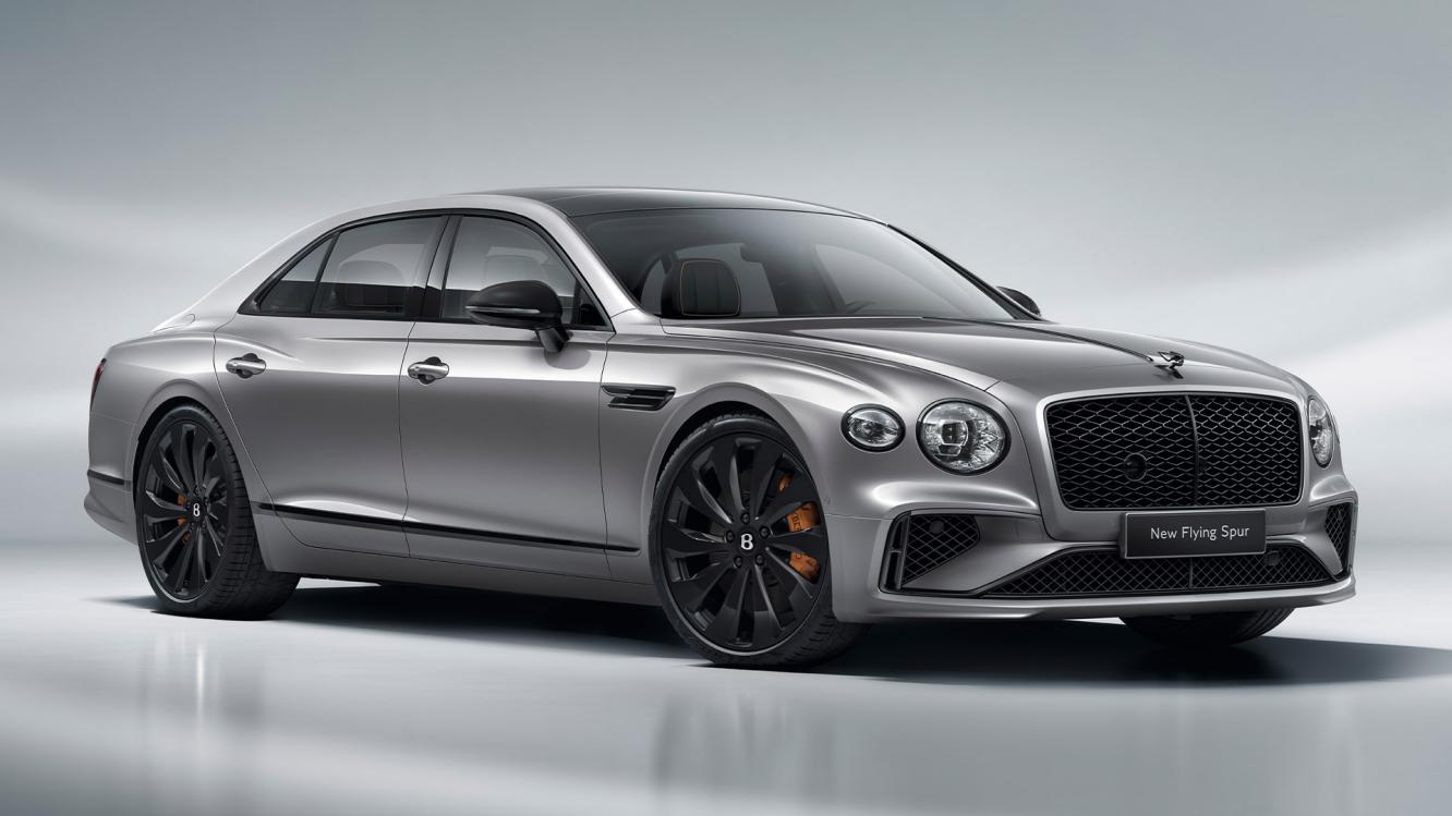 The new hybrid Flying Spur featuring the Dark Design Specification with Black Brightware and a Black 22' directional wheel