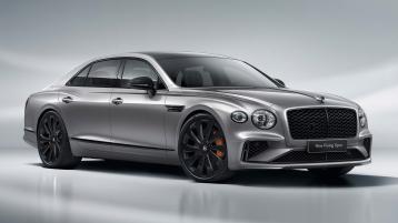 The new hybrid Flying Spur featuring the Dark Design Specification with Black Brightware and a Black 22' directional wheel