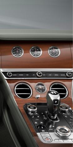 Close up of the traditional watches face of the Bentley Rotating Display