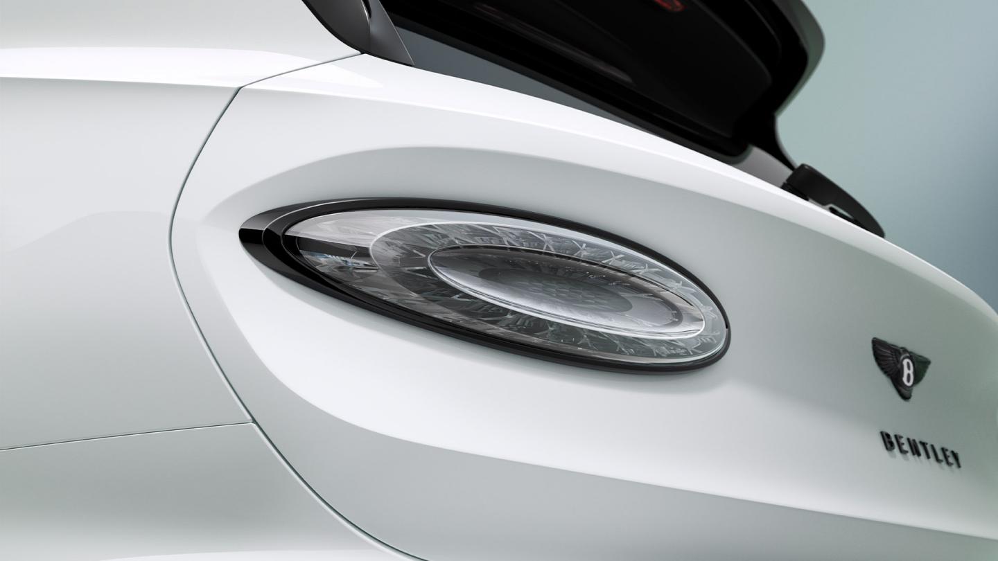 Zoomed view of the clear lense tail lamps