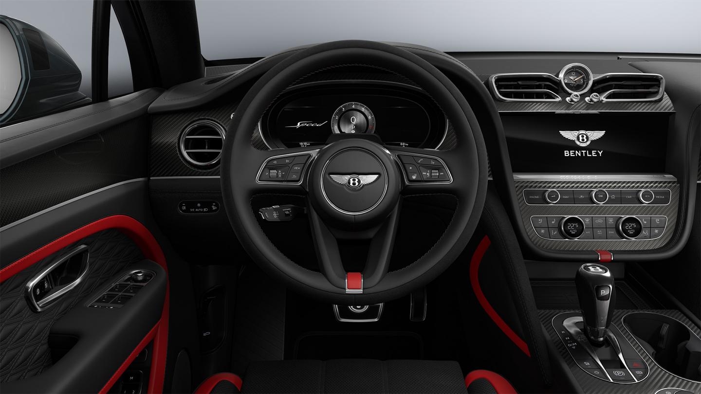 Driver's seat view of the Bentley Bentayga Speed