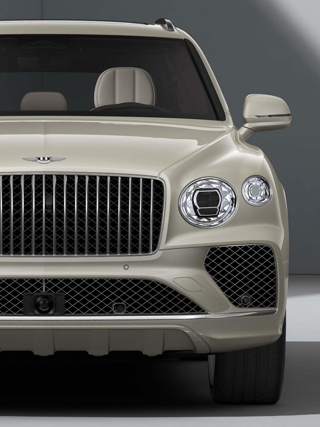 Front profile of the verticle vein front grille available on a Bentley Bentayga Azure