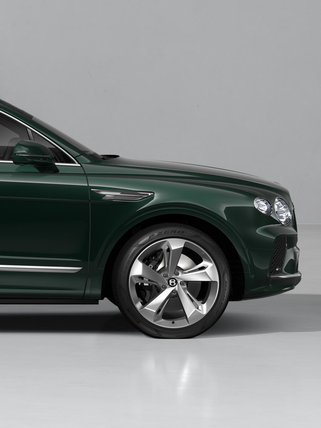 Front haunch of a Bentley Bentaga SUV in Verdant