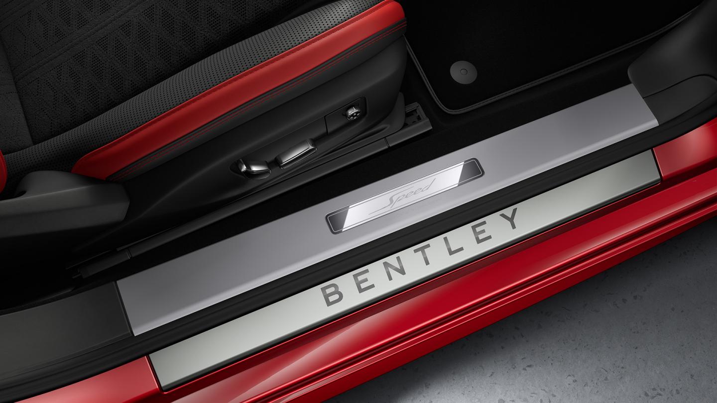 The Bentley Continental GT Speed treadplate featuring Speed and Bentley badging.