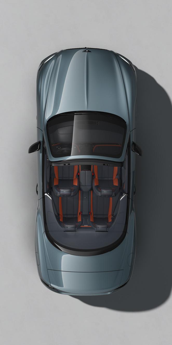 Top view of the new Continental GTC S in a Thunder grey exterior grey
