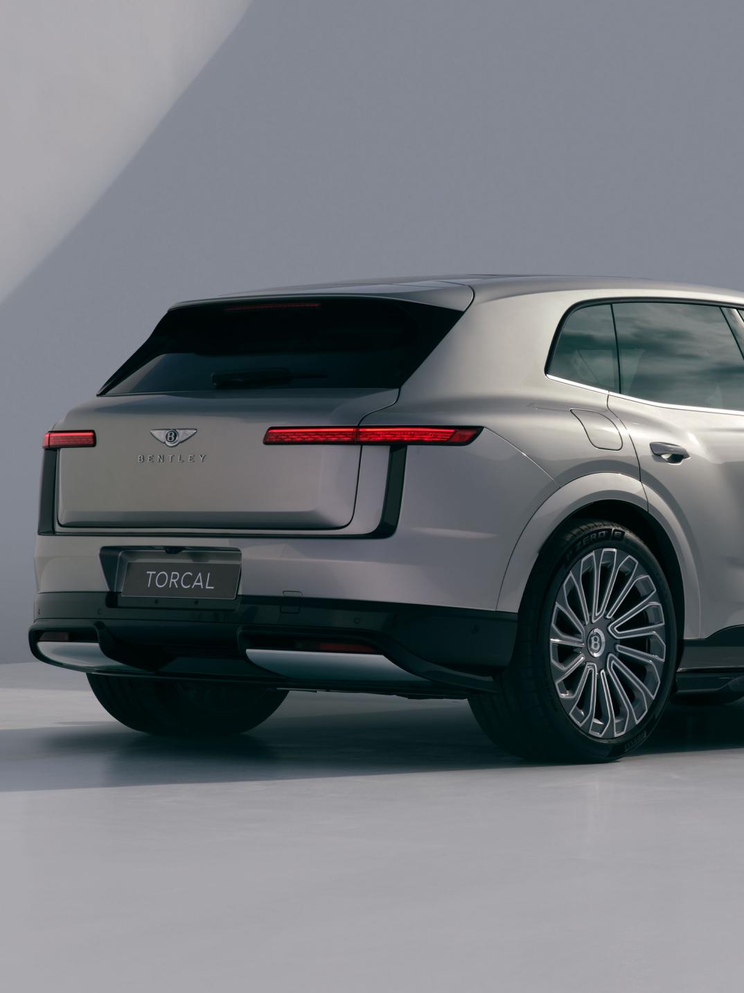 Rear three-quarter shot of the Bentley Torcal.