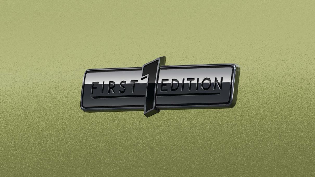 Close-up of the First Edition badge on the Bentley Torcal S.