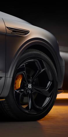 22 inch S directional wheel - Black Painted and Polished as well as Mandarin accents on the styling kit