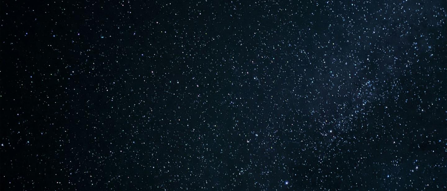 Close up of stars in the night sky.