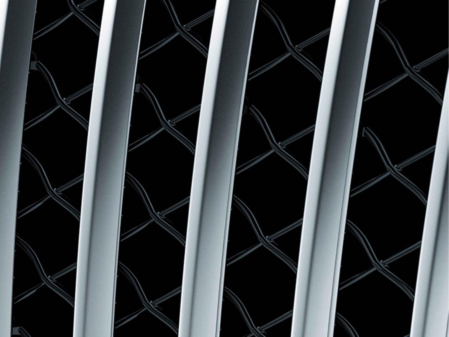 Close up of the new front grille of the new hybrid Bentley Continental GTC Azure