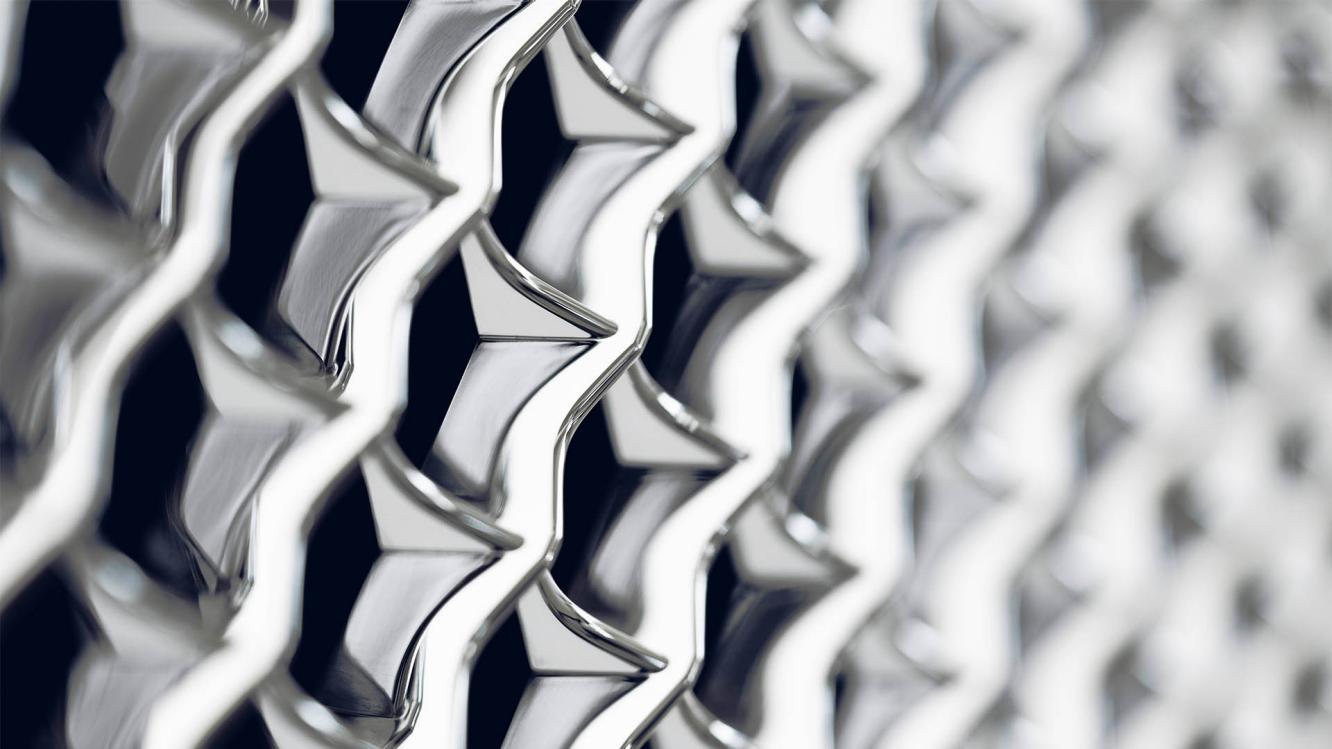 Close up of matrix grille of Bentley 