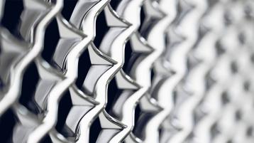 Close up of matrix grille of Bentley 