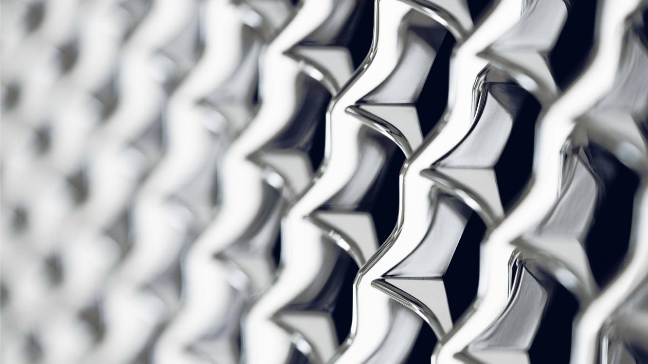Close up of Chrome matrix grille.