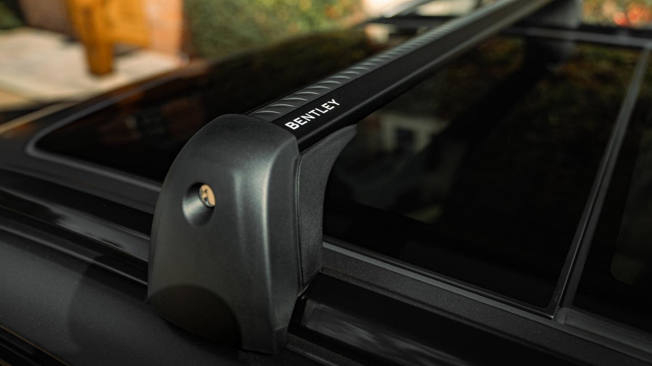 A close up of the of the Bentley roof rail cross bars available on the Bentley Bentayga