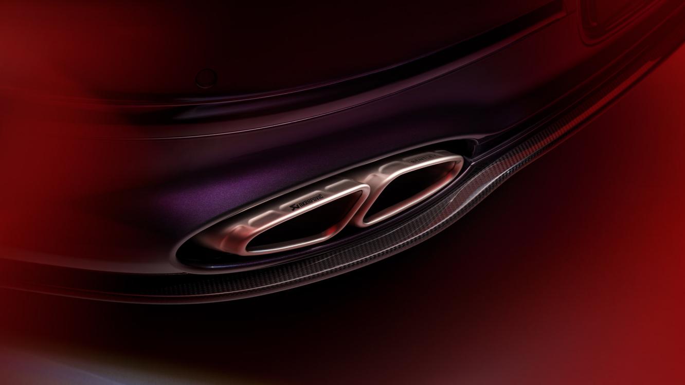 A close up of the exclusive exhaust tips only available on the Akrapovic for Bentley Titanium Sports Exhaust